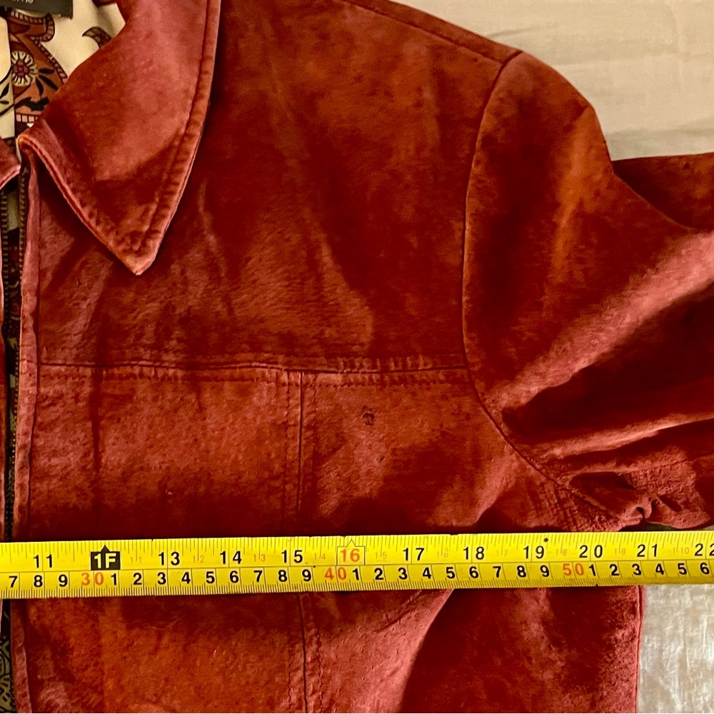 Vintage Red Suede Leather Jacket Liz Claiborne 14 Work to Weekend - Picture 11 of 15